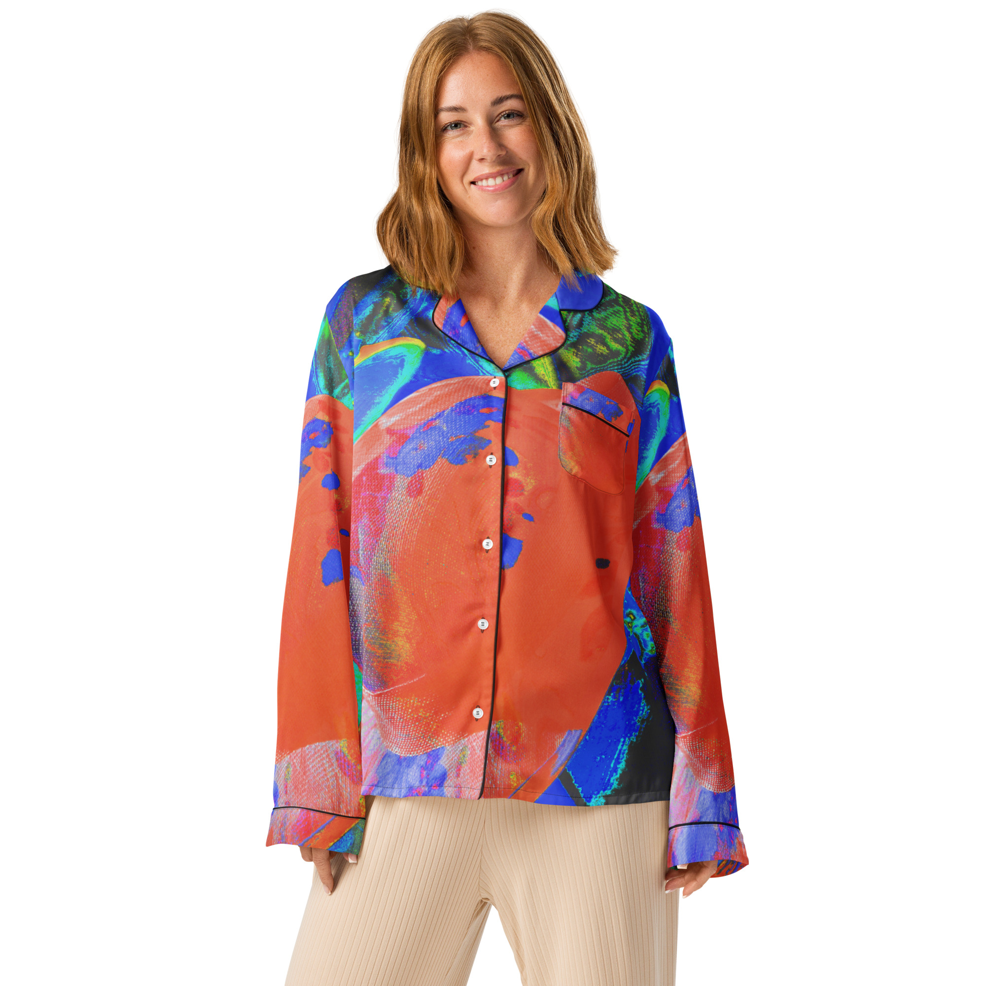 Haut de pyjama à manches longues pour femme