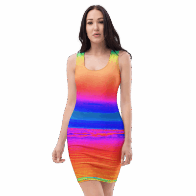 80 AQUA all-over-print-bodycon-dress-white-front-683dba44a0631